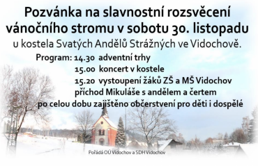 Slavnostní rozsvěcení vánočního stromku